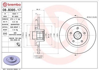 BREMBO 08.B395.17 EAN: 8020584218419.