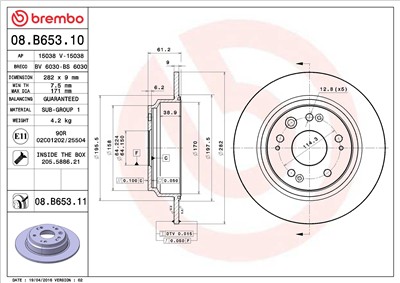 BREMBO 08.B653.11 EAN: 8020584218433.