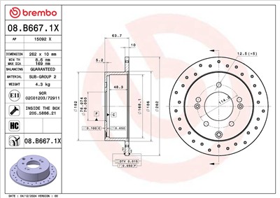 BREMBO 08.B667.1X