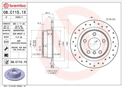 BREMBO 08.C115.1X EAN: 8020584317471.