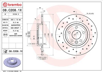 BREMBO 08.C208.1X EAN: 8020584322765.