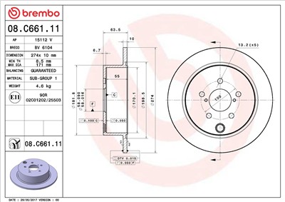 BREMBO 08.C661.11 EAN: 8020584226773.