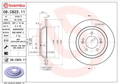 BREMBO 08.C823.11 EAN: 8020584235645.