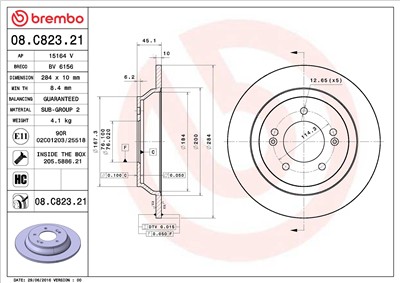 BREMBO 08.C823.21 EAN: 8020584235652.