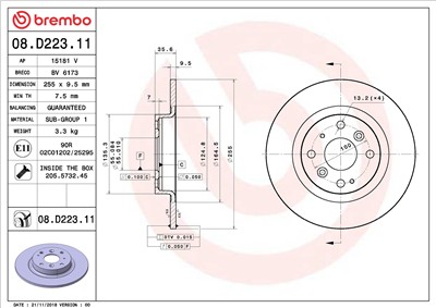 BREMBO 08.D223.11 EAN: 8020584236215.