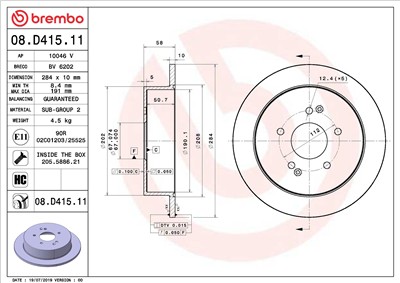 BREMBO 08.D415.11 EAN: 8020584316788.