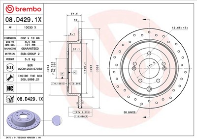 BREMBO 08.D429.1X EAN: 8020584322819.
