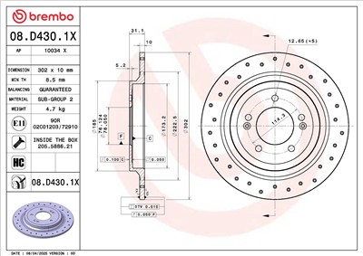 BREMBO 08.D430.1X