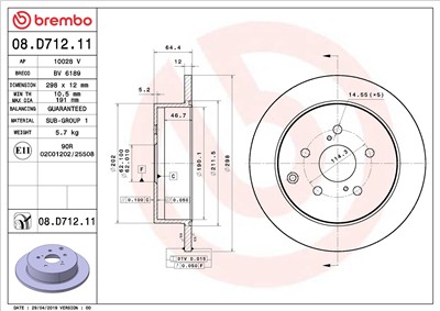 BREMBO 08.D712.11 EAN: 8020584237779.