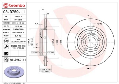 BREMBO 08.D759.11 EAN: 8020584312964.