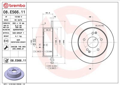 BREMBO 08.E566.11 EAN: 8020584321492.
