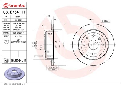 BREMBO 08.E764.11 EAN: 8020584323243.