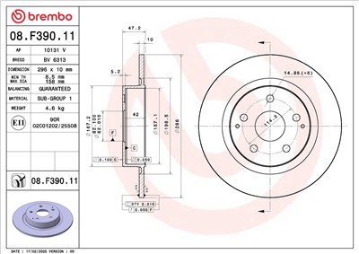 BREMBO 08.F390.11 EAN: 8020584341889.