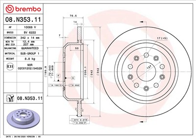BREMBO 08.N353.11 EAN: 8020584313091.