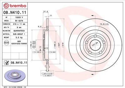 BREMBO 08.N410.11 EAN: 8020584321645.
