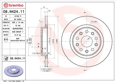 BREMBO 08.N424.11 EAN: 8020584344361.