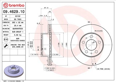 BREMBO 09.4629.10 EAN: 8020584462911.