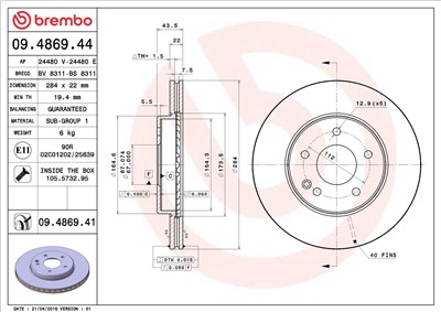 BREMBO 09.4869.44 EAN: 8020584013052.