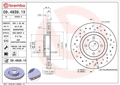 BREMBO 09.4939.1X EAN: 8020584212349.
