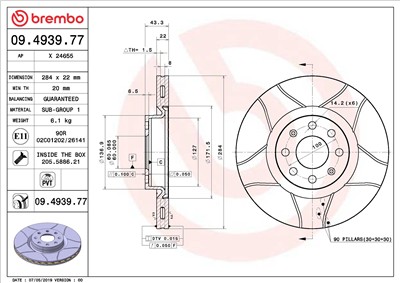 BREMBO 09.4939.77 EAN: 8020584236758.