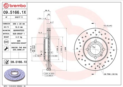 BREMBO 09.5166.1X EAN: 8020584212370.
