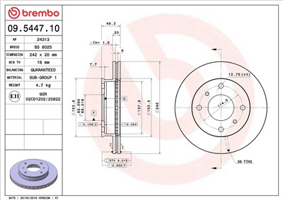 BREMBO 09.5447.10 EAN: 8020584544716.