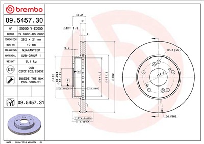 BREMBO 09.5457.31 EAN: 8020584031810.