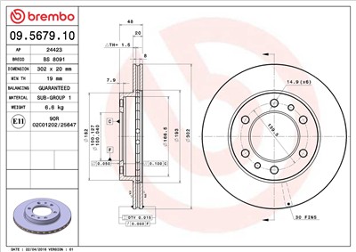 BREMBO 09.5679.10 EAN: 8020584567913.