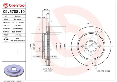 BREMBO 09.5708.10 EAN: 8020584570814.