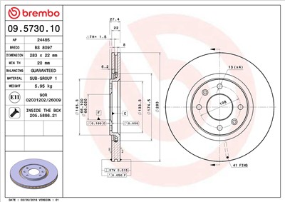 BREMBO 09.5730.10 EAN: 8020584573013.