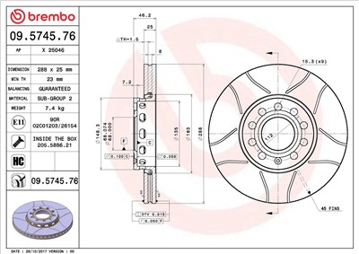 BREMBO 09.5745.76 EAN: 8020584015599.