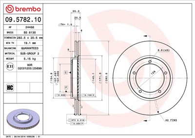 BREMBO 09.5782.10 EAN: 8020584578216.