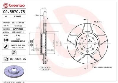 BREMBO 09.5870.75 EAN: 8020584011409.
