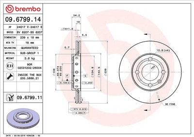 BREMBO 09.6799.11 EAN: 8020584211366.