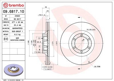 BREMBO 09.6817.10 EAN: 8020584681718.