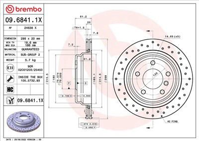 BREMBO 09.6841.1X EAN: 8020584320167.