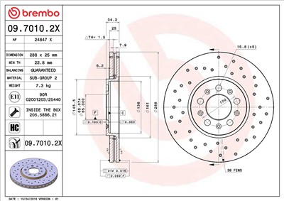 BREMBO 09.7010.2X EAN: 8020584212455.