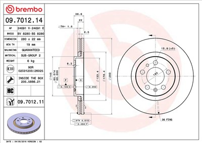 BREMBO 09.7012.11 EAN: 8020584018194.