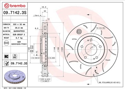 BREMBO 09.7142.3S EAN: 8020584345429.