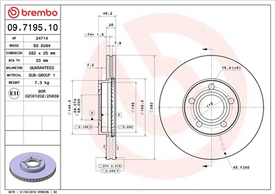 BREMBO 09.7195.10 EAN: 8020584719510.