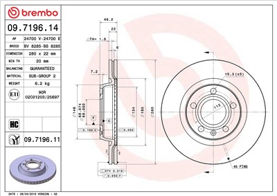 BREMBO 09.7196.11 EAN: 8020584027264.