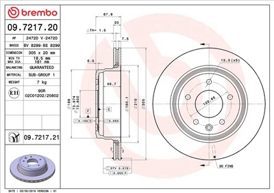 BREMBO 09.7217.21 EAN: 8020584030943.