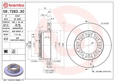 BREMBO 09.7263.30 EAN: 8020584726334.