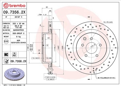 BREMBO 09.7356.2X EAN: 8020584032732.