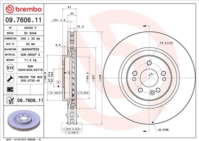 BREMBO 09.7606.11 EAN: 8020584012024.