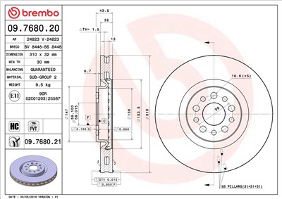 BREMBO 09.7680.21 EAN: 8020584211175.