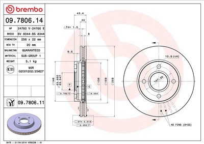 BREMBO 09.7806.11 EAN: 8020584210536.