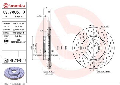 BREMBO 09.7806.1X EAN: 8020584212523.