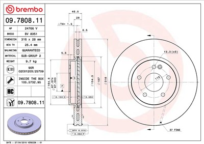 BREMBO 09.7808.11 EAN: 8020584012031.