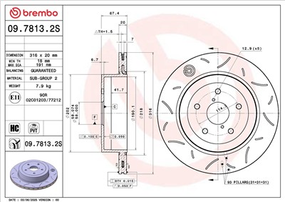 BREMBO 09.7813.2S EAN: 8020584348871.